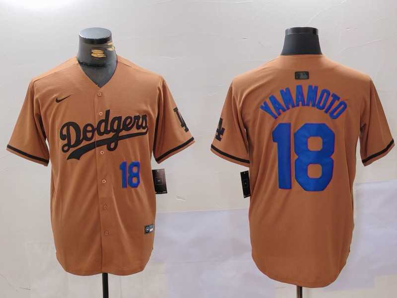 Men%27s Los Angeles Dodgers #18 Yoshinobu Yamamoto Number Olive Cool Base Limited Stitched Jerseys->los angeles dodgers->MLB Jersey